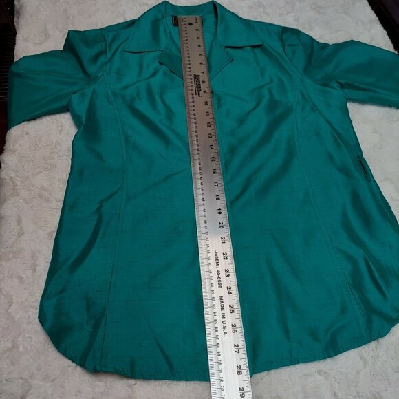 Diane Gilman Collection Silk Sigle-Breasted Blazer & Skirt Size P/S 2 Piece Set - Picture 4 of 10